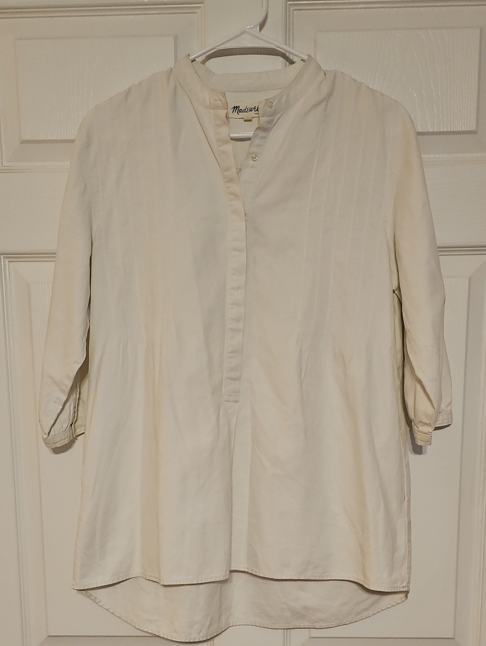 Madewell Creamy-White Pintuck Popover Shirt